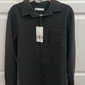 Zara Black Casual Button Down Shirt